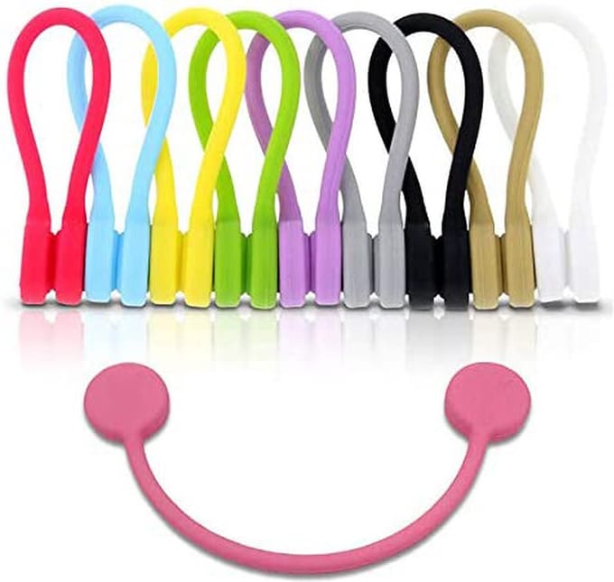 Kabelclips - Kabel organizer- Ophangclips - Organizer - 5 stuks - Magnetisch - Silicone - Lemon