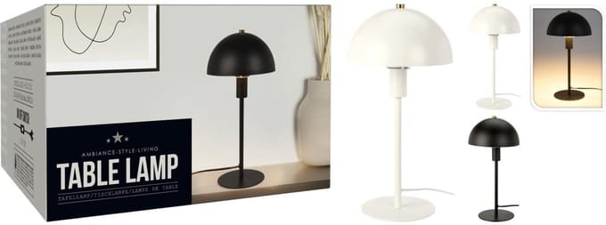 Home & Styling tafellamp metaal zwart 18x36cm designlamp modern.