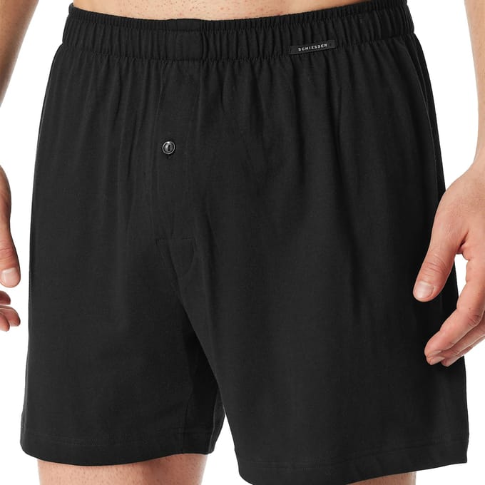 Schiesser 2 PACK Boxershorts - Boxershorts Multipacks Heren Onderbroek - zwart