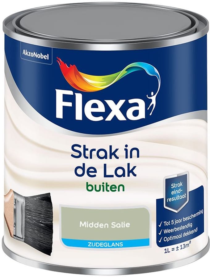 Flexa - Strak In De Lak Buitenlak Zijdeglans - Midden Salie - Mengverf - 1 L