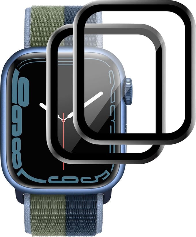 Screenprotector geschikt voor Apple Watch Series 7 45mm - 2 Stuks