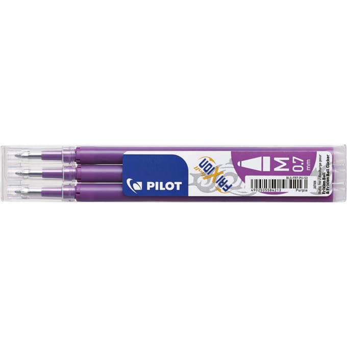 Set van 3 - Vulling FriXion Ball 0.7 - Paars - Medium penpunt
