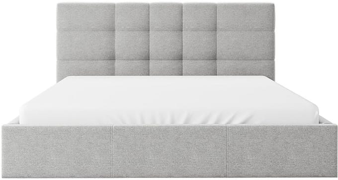 Vente-unique Bed met opbergruimte stof lichtgrijs 160 x 200 cm