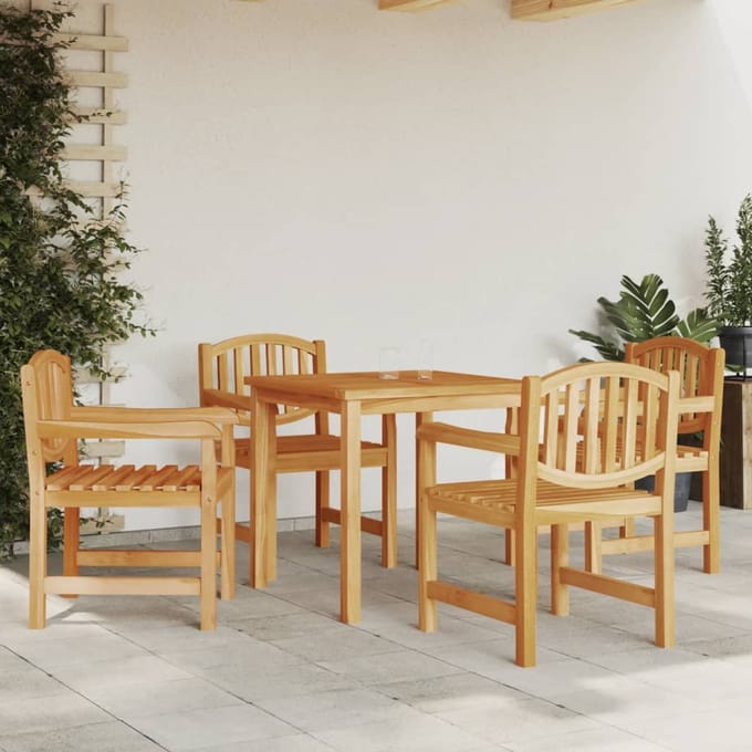 vidaXL - Tuinstoelen - 4 - st - 58x59x88 - cm - massief - teakhout