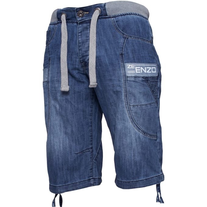 Heren Elastische Denim Shorts| Enzo Designer Menswear