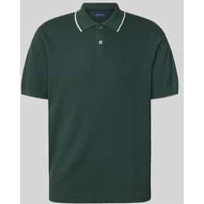 regular fit poloshirt met contrasterende bies