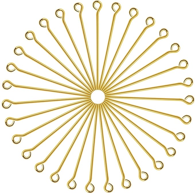 Dailygoods- Oogspelden 200 stuks - Messing verguld 24K - 30 mm