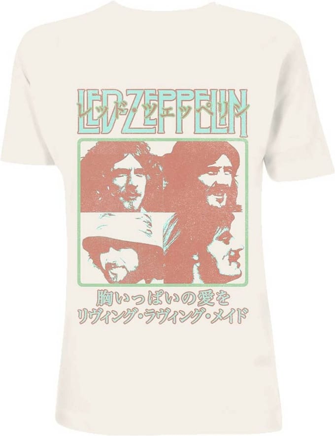 Led Zeppelin - Japanese Poster Heren T-shirt - L - Creme