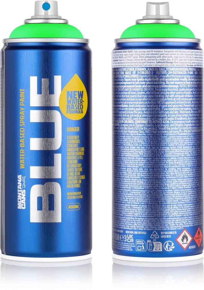 Montana BLUE Fluor Green Spuitbus 400ml