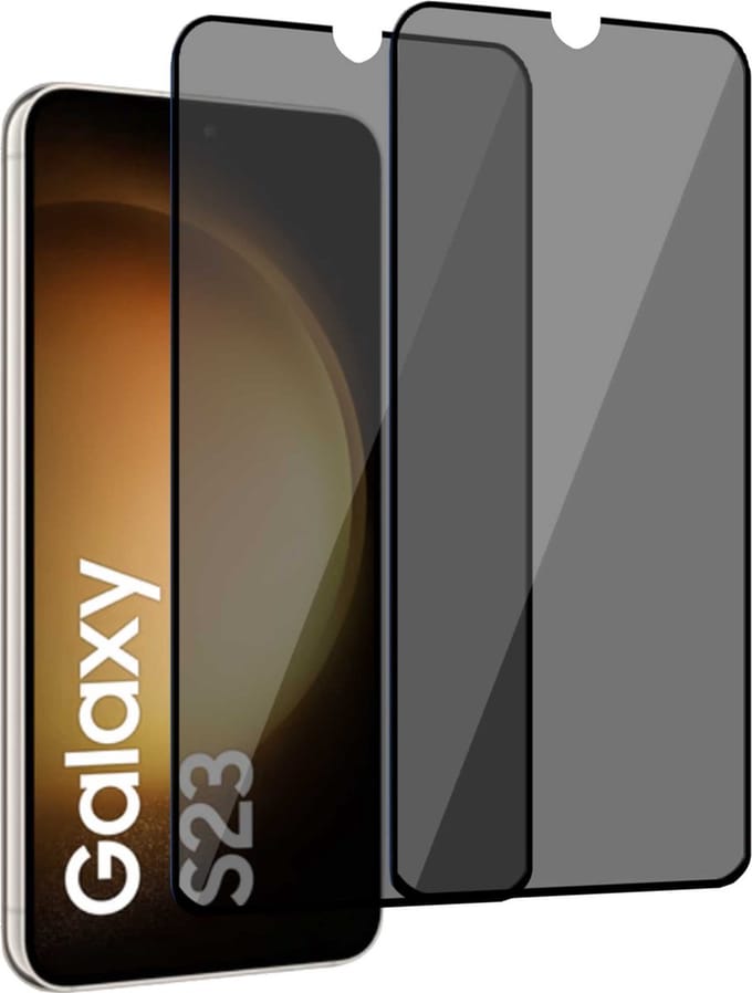 2x Privé Screenprotector geschikt voor Samsung S23 Plus – Privacy Screen Protector Tempered Glass