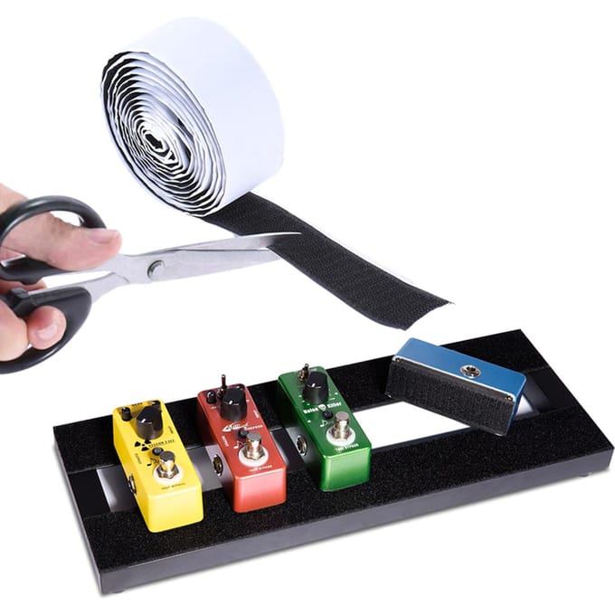 Gitaarpedaalbord Pedaal Montage Tape Lengte 2M Breedte 5CM LUS+HAAK black