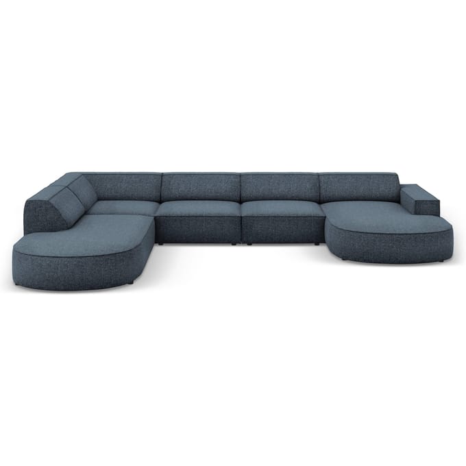 7-zitshoekbank Jodie links chenille afgerond | Micadoni Home