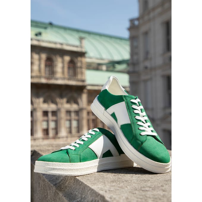 Wittchen Heren sneakers met contrasterende zolen groen eco-leer