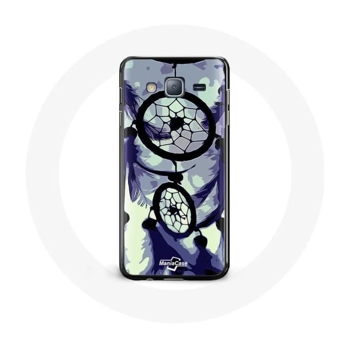 Coque pour samsung galaxy J5 2016 Attrape Rêve violet gris et Noir