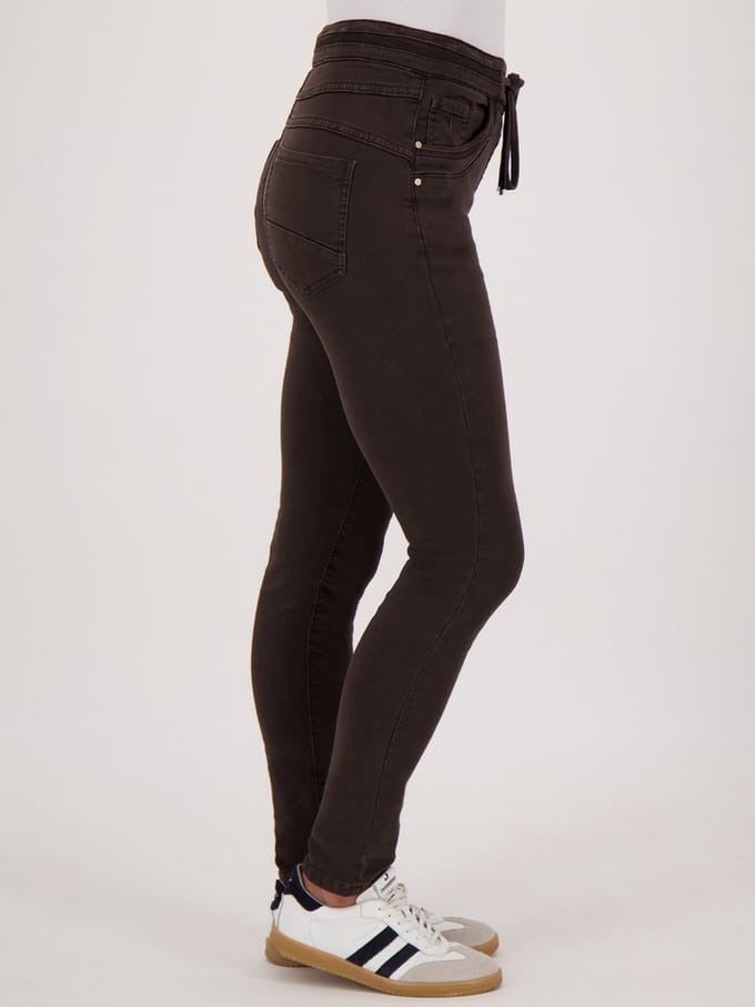 Je m'appelle Dames Broek Regular fit Met stretch - Bruin - Maat S
