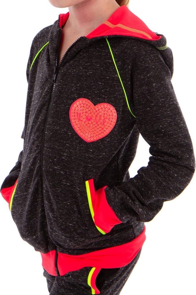 Papillon Sweater Met Rits En Capuchon Meisjes Grijs Maat 104