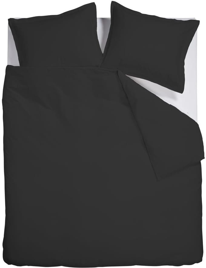 Ambiante Satin Uni dekbedovertrek - Tweepersoons - 200x200/220 cm - Zwart