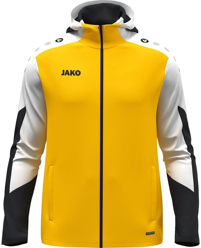 Jako Dynamic Jas Met Kap Dames - Geel / Wit / Zwart | Maat: M
