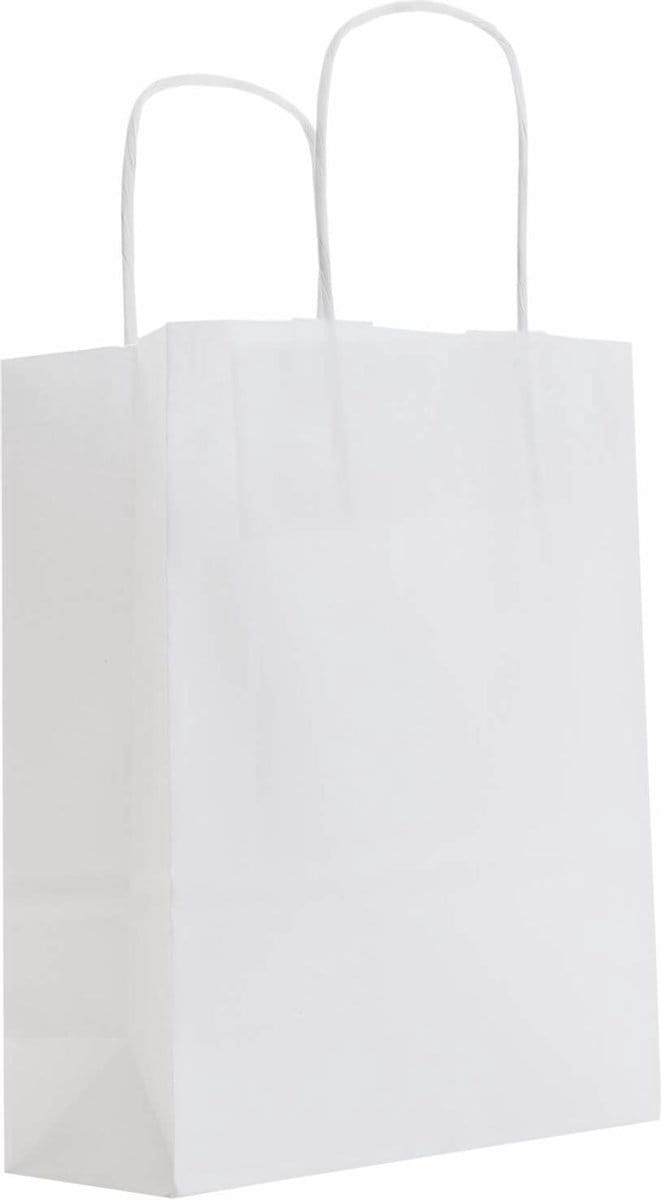 50x papieren tassen wit - 18x8x24cm (A5)
