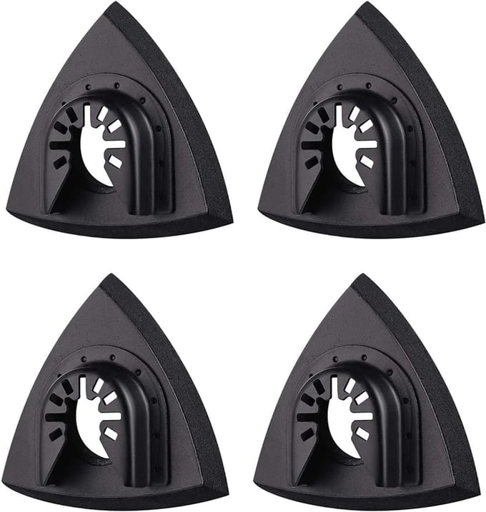 4x Driehoekige Schuurplaten 80mm voor Multitool - Schuurgereedschap Accessoires Set