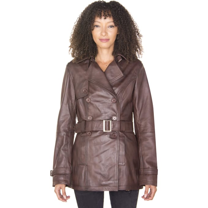 Trenchcoat van nappaleer voor dames-Mosul