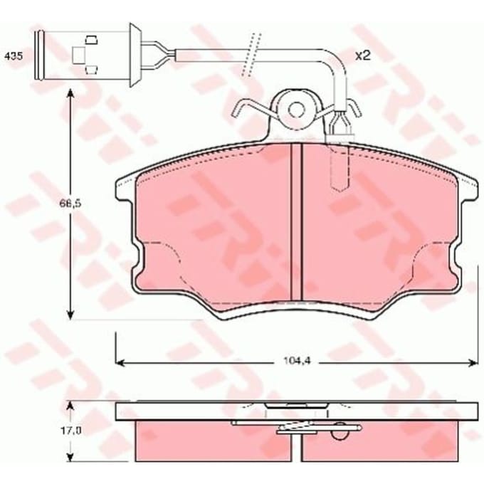 Remblokset TRW GDB1054, voor