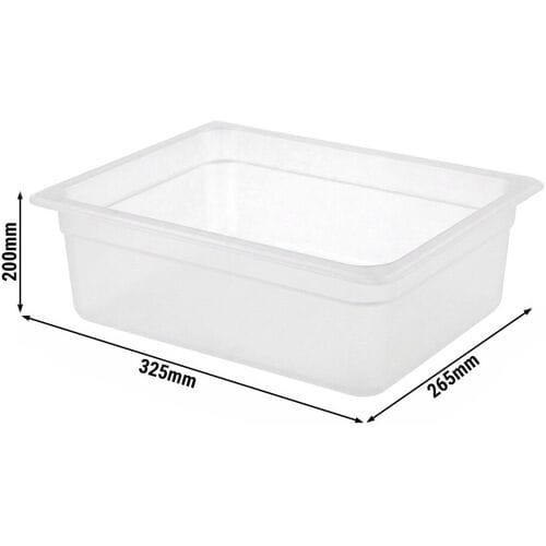 GGM Gastro (12 Stück) Polypropylen-Behälter GN 1/2 - Milchig - Höhe: 200mm Transparant