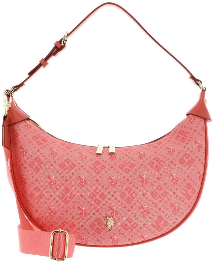 U.S. POLO ASSN. Schoudertas New Hampton Hobo Bag Coral Koraalrood