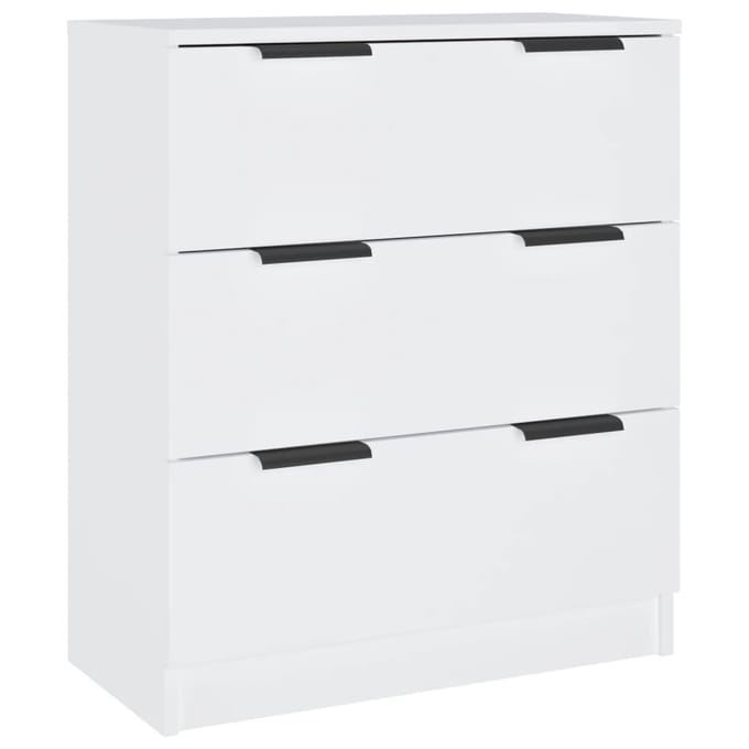 vidaXL - 3-delige - Dressoirs - bewerkt - hout - wit
