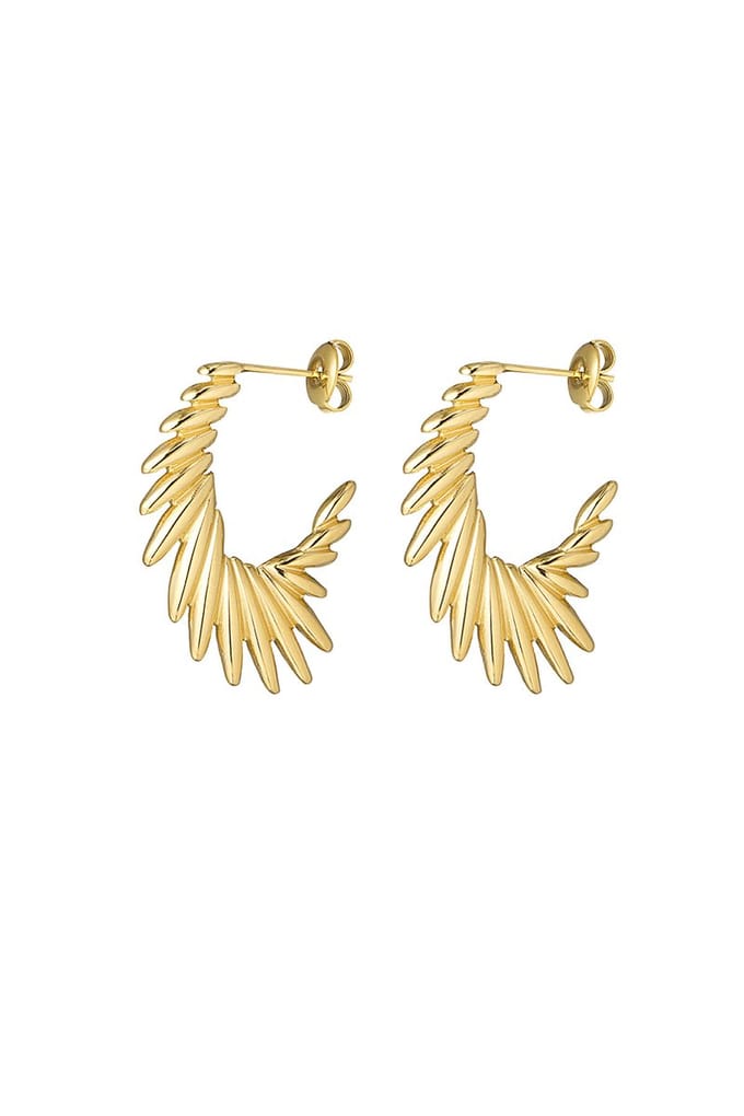 Yehwang Oorbellen - Goudkleurig - Refined hoops - Stainless Steel