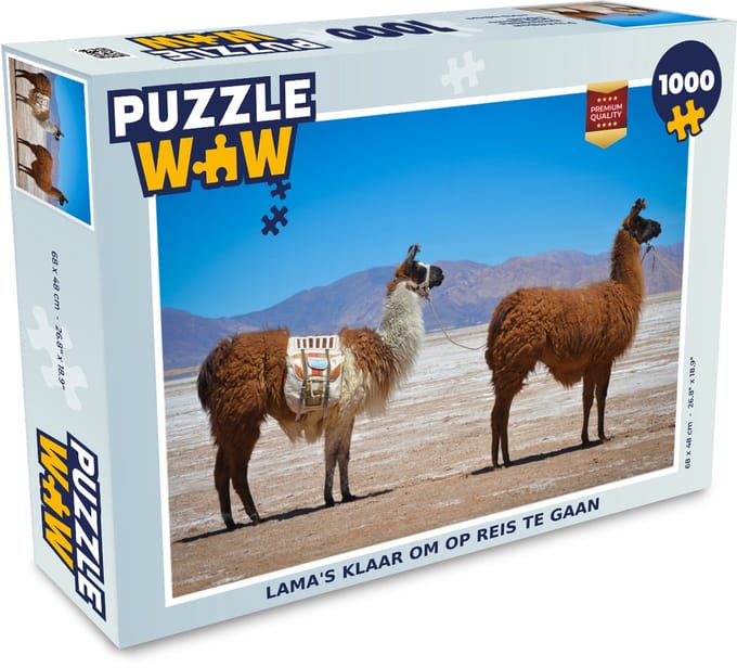 Puzzel Lama - Woestijn - Bergen - Legpuzzel - Puzzel 1000 stukjes volwassenen
