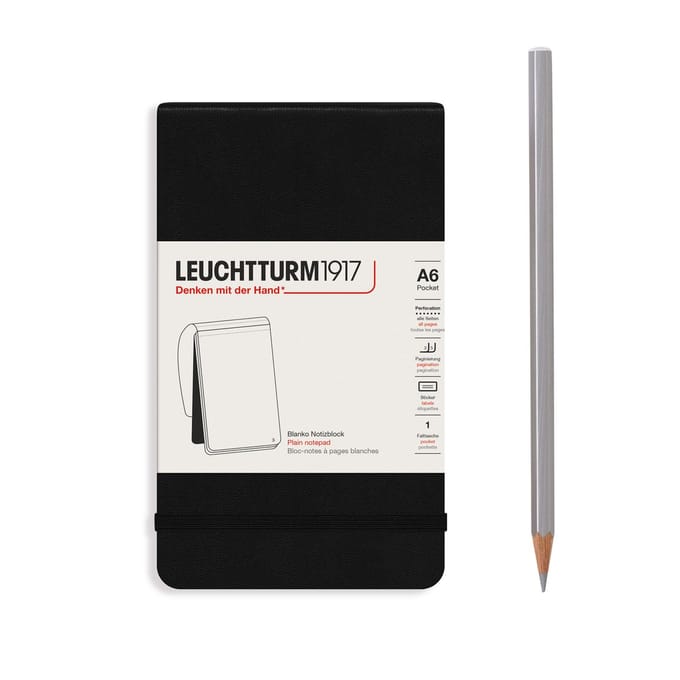 Leuchtturm1917 A6 Pocket Notitieblok Blanco Black