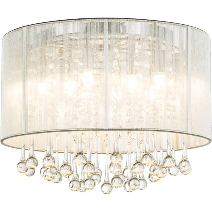 Globo Zilveren LED plafondlamp Sierra met ornamenten