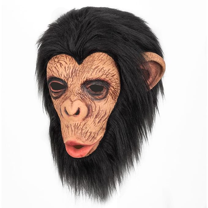 Gorilla latexmasker One size fits all adults zwart