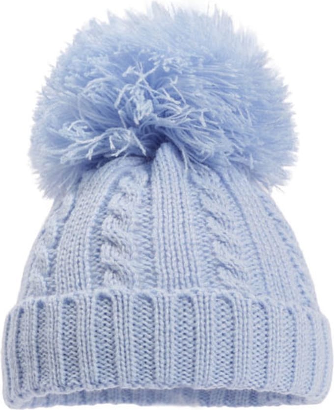 Soft Touch Babymuts Elegance Pompom Acryl Lichtblauw Maat M