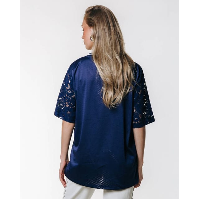 Colourful Rebel Tayla 33 Lace Mesh Football Tee- L