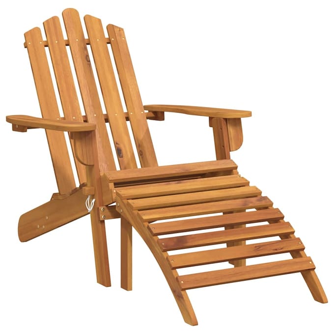 vidaXL - Tuinstoelen - Adirondack - 2 - st - met - voetensteunen - acaciahout