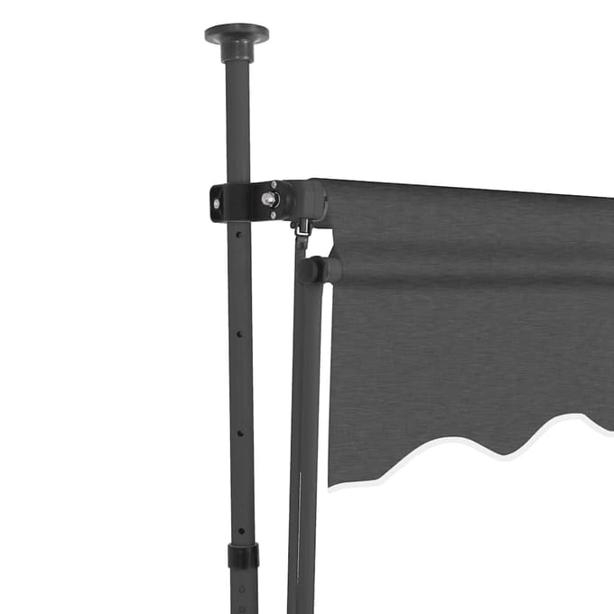 vidaXL - Luifel - handmatig - uitschuifbaar - met - LED - 200 - cm - antracietkleurig