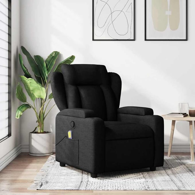 vidaXL - Massagestoel - met - zwarte - stof