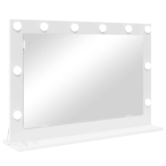 vidaXL - Make-up - Spiegel - Wit - 80 - x - 15 - x - 18 - cm - Glas - en - samengesteld - hout