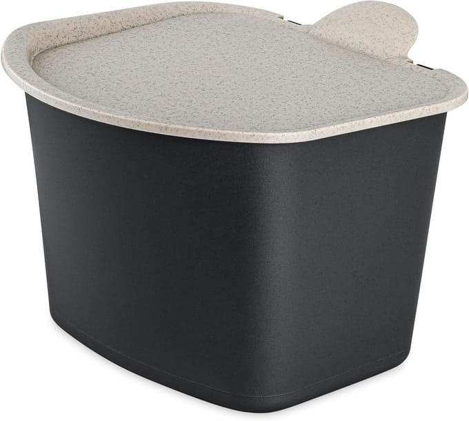 Biologische afvalemmer - Keukencompostbak - Afval scheiden - Geurloos afsluitbaar - 3 Liter - Ash Grey