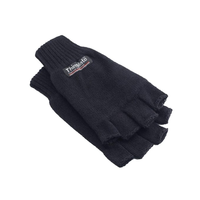 Yoko Unisex 3M Thinsulate Thermische Halve Vinger Winter/Ski Handschoenen (Zwart)