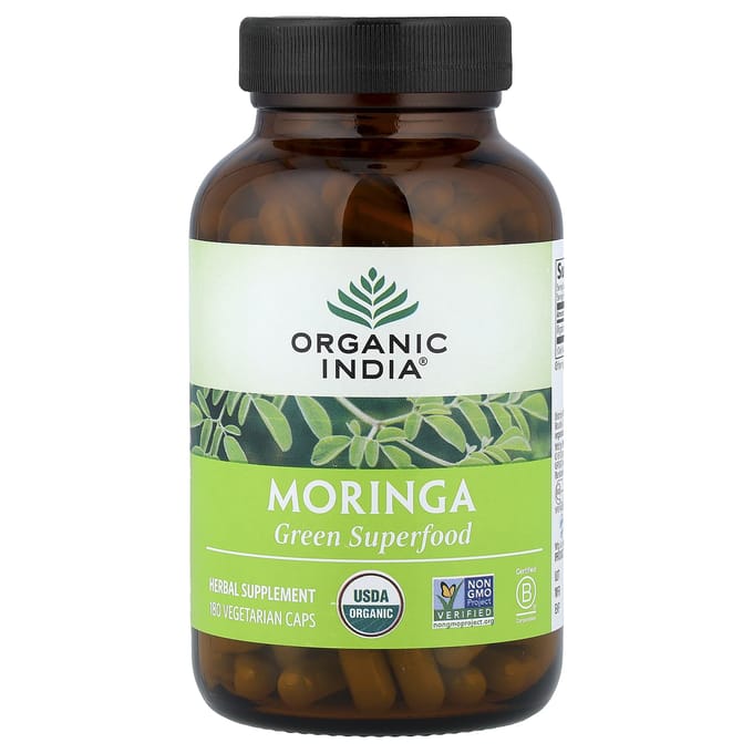 Organic India, Moringa, Capsules Végétales 180 Comprimés (350mg par capsule)