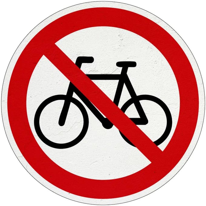 Fietsen verboden bord | Sign Again materiaal | 30 cm