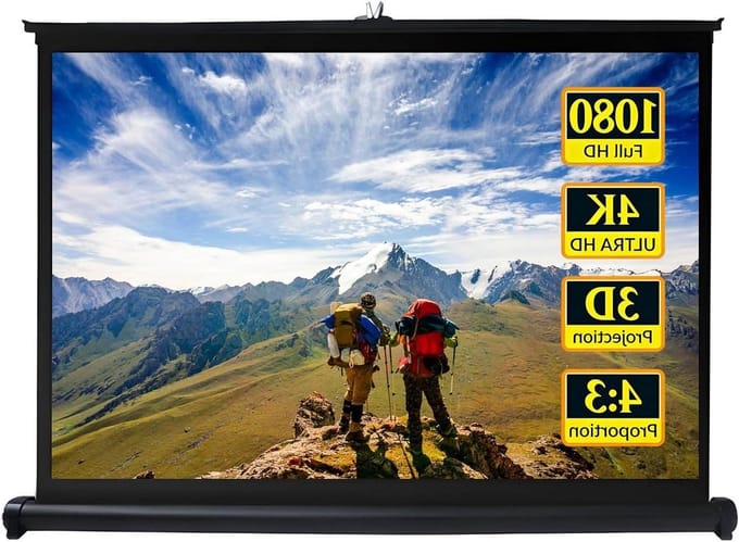 Projectiescherm - Beamer Scherm - Thuisbioscoop Film - Draagbaar Mat Wit - 50 inch - Wit