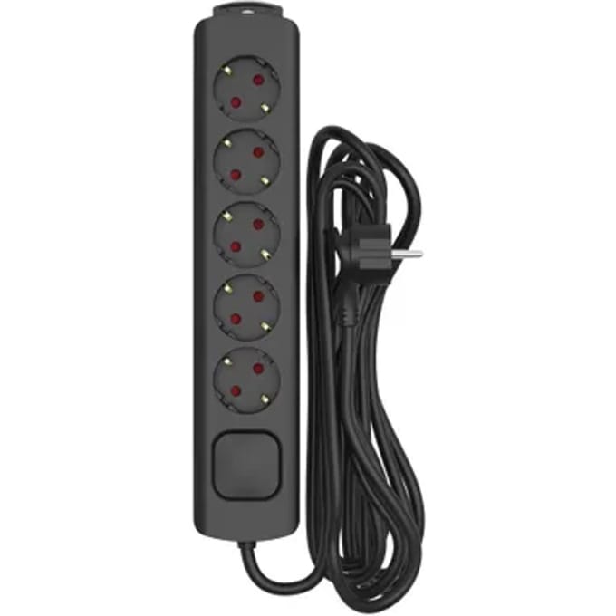 Sencys Stekkerdoos 5-voudig Zwart 5 Meter