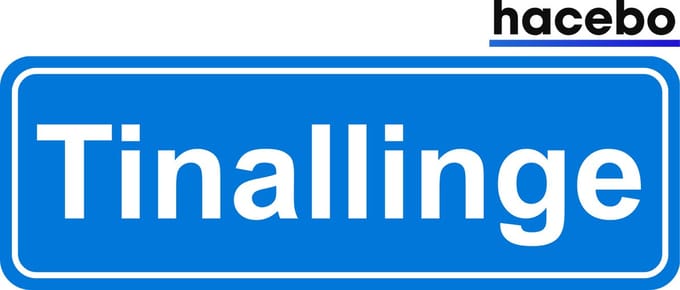 Hacebo - Plaatsnaam Sticker - 29x10 CM - Tinallinge sticker - Verkeersborden sticker - grappige cadeaus - Tinallinge