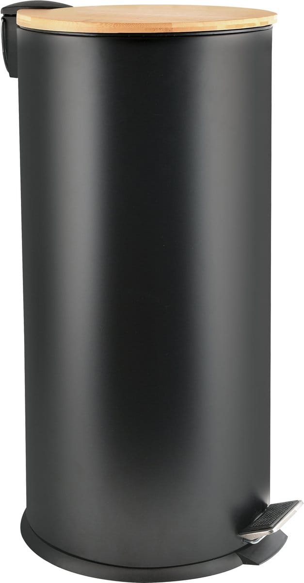 spirella Pedaalemmer 30L - ADONIS - Vuilnisbak - Bamboo - Zwart