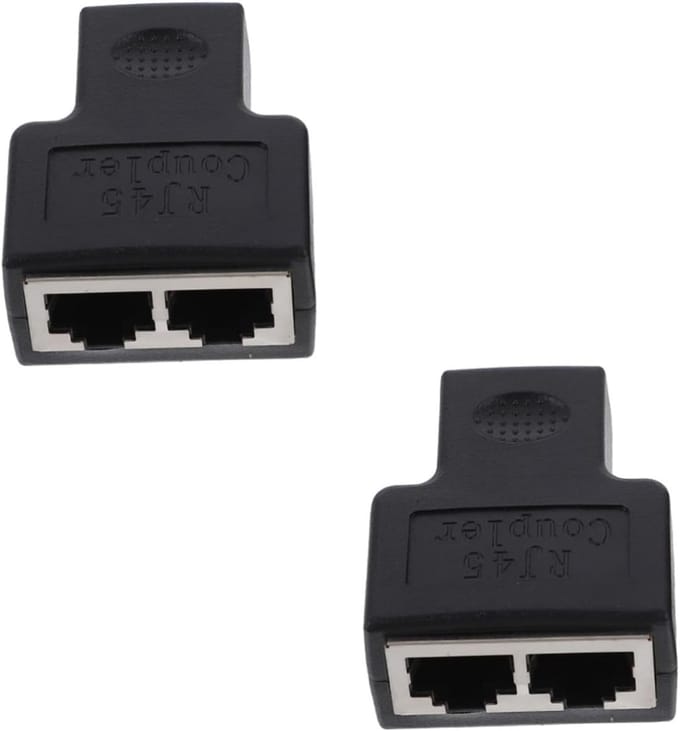 Ethernet Kabel Splitter - Netwerk Adapter - Twee Apparaten - 1 naar 2 Poorten - Compact Formaat - Zwart