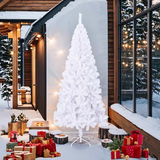 vidaXL - Kunstkerstboom - wit - L - 240 - cm